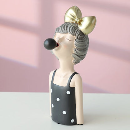 Mischievous Girl Figurine Sculpture