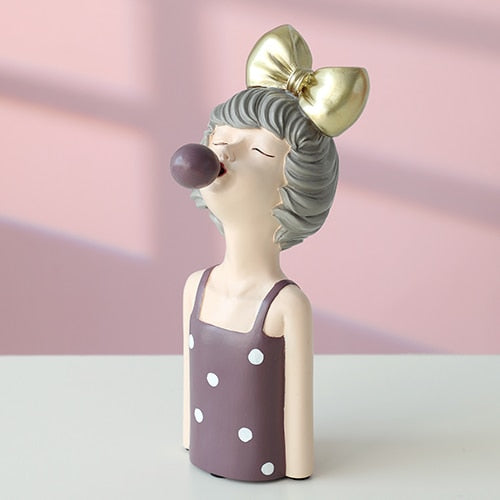 Mischievous Girl Figurine Sculpture