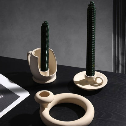 Modern Minimalist Ceramic Vases and Candle Holders