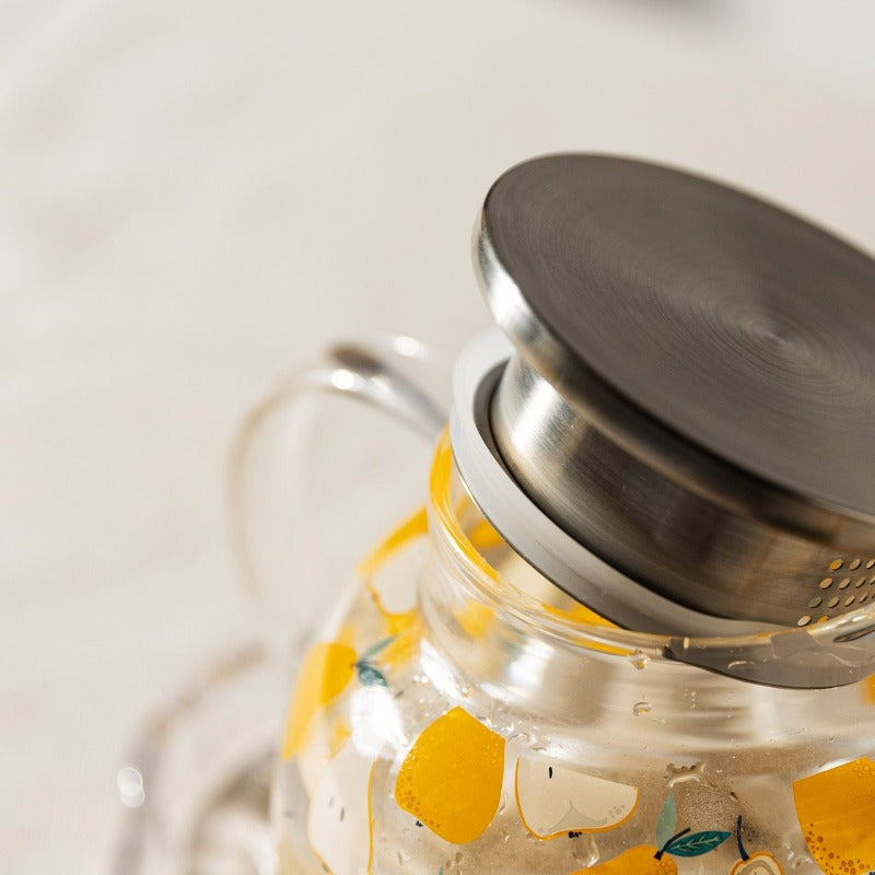 Pear Fields Borosilicate Glass Teapot Set