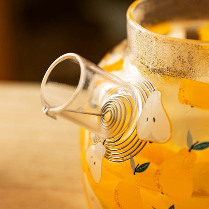 Pear Fields Borosilicate Glass Teapot Set