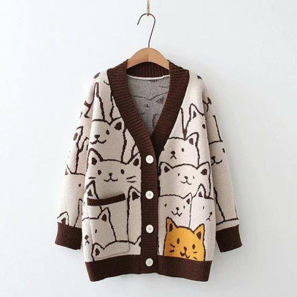 Retro Fashion Cat Sweater