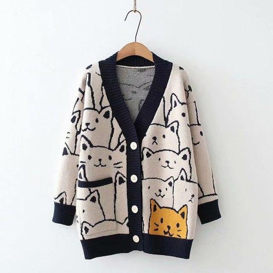 Retro Fashion Cat Sweater