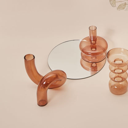 Autumn Glass Taper Candle Holder & Vase Collection