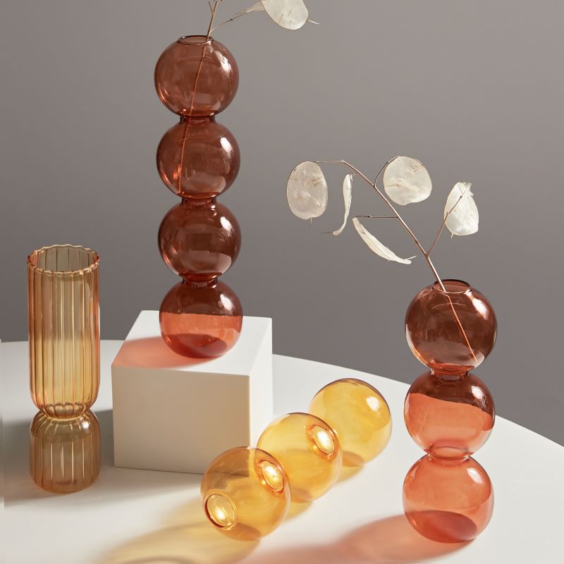 Autumn Glass Taper Candle Holder & Vase Collection