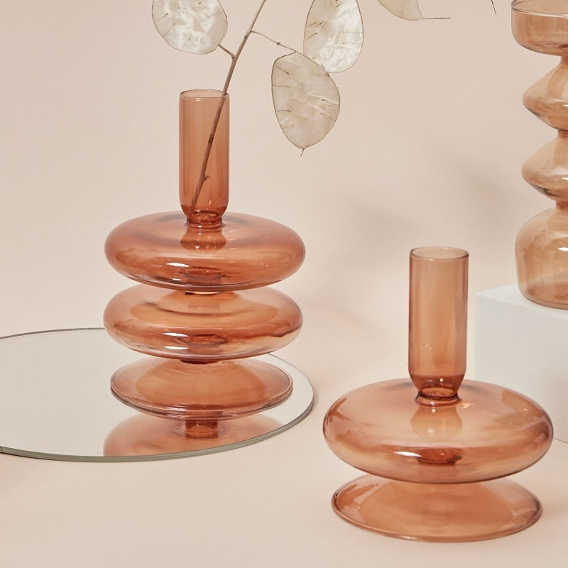 Miravique Glass Taper Candle Holder & Vase Collection