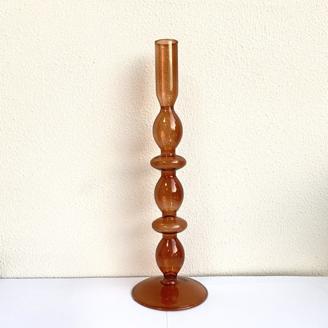 Autumn Glass Taper Candle Holder & Vase Collection