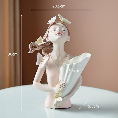 Butterfly Forest Girl Figurine Vase