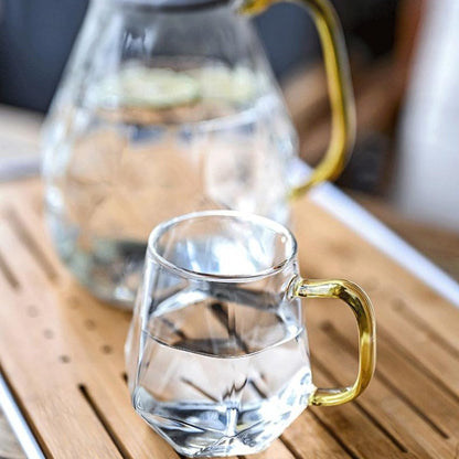 Textured Diamond Borosilicate Glass Teapot Set