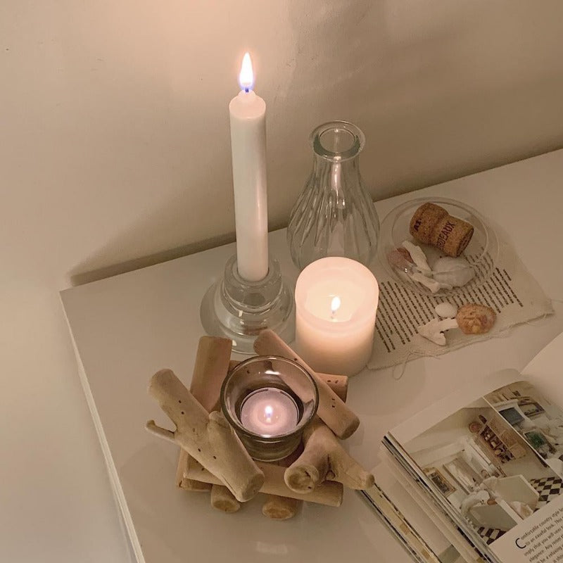 Miravique Coastal Wood Tealight Candle Holder