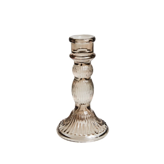 Miravique Glass Taper Candlestick Holders