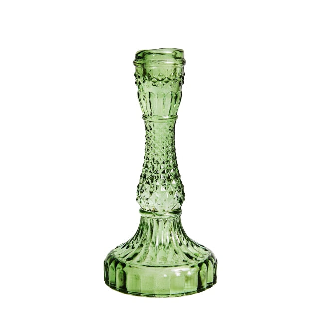 Miravique Glass Taper Candlestick Holders