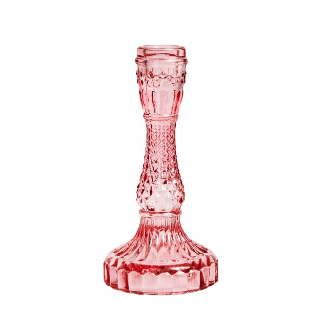 Miravique Glass Taper Candlestick Holders