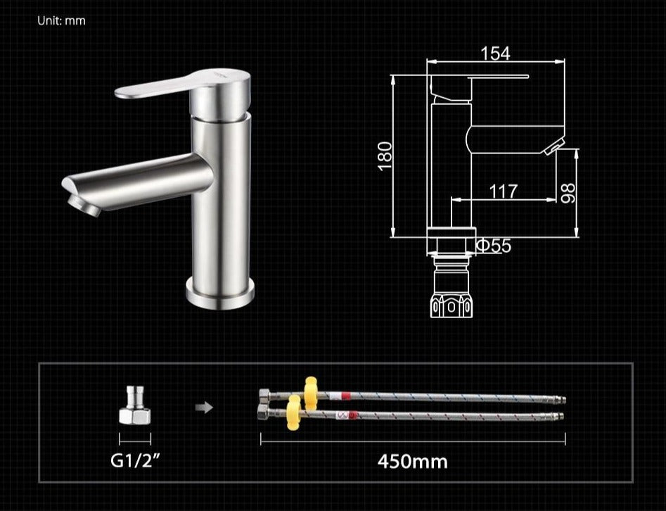 Miravique Stainless Steel Bathroom Faucet