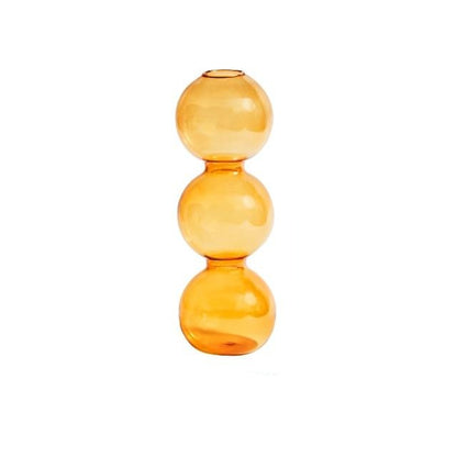 Miravique Amber Glass Taper Candle Holder & Vases