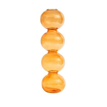 Miravique Amber Glass Taper Candle Holder & Vases