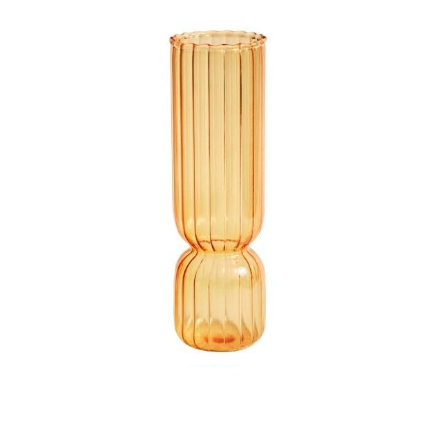 Miravique Amber Glass Taper Candle Holder & Vases