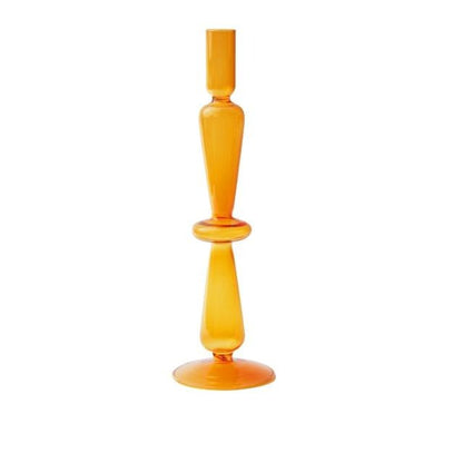 Miravique Amber Glass Taper Candle Holder & Vases