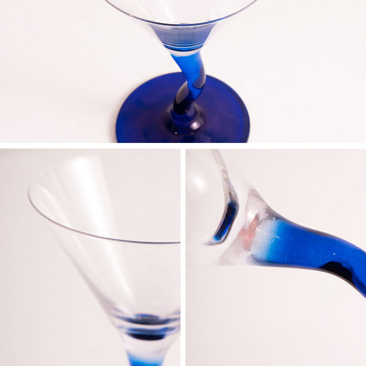 Blue Twist Martini Glass