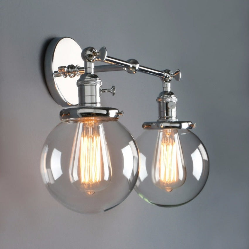 Miravique-Bulb Radley Glass Globe Wall Sconce