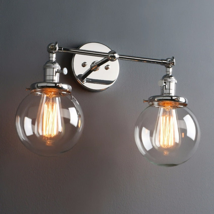 Miravique-Bulb Radley Glass Globe Wall Sconce