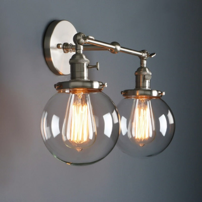 Miravique-Bulb Radley Glass Globe Wall Sconce