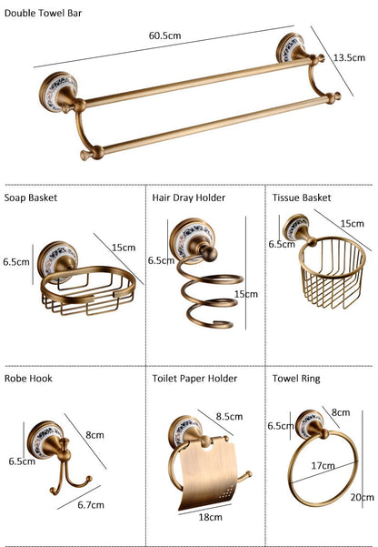 Miravique Brass Bathroom Hardware Set