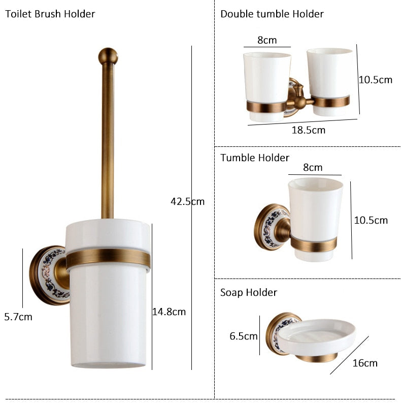 Miravique Brass Bathroom Hardware Set