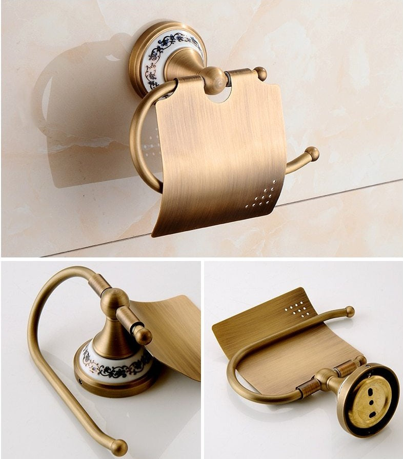 Miravique Brass Bathroom Hardware Set