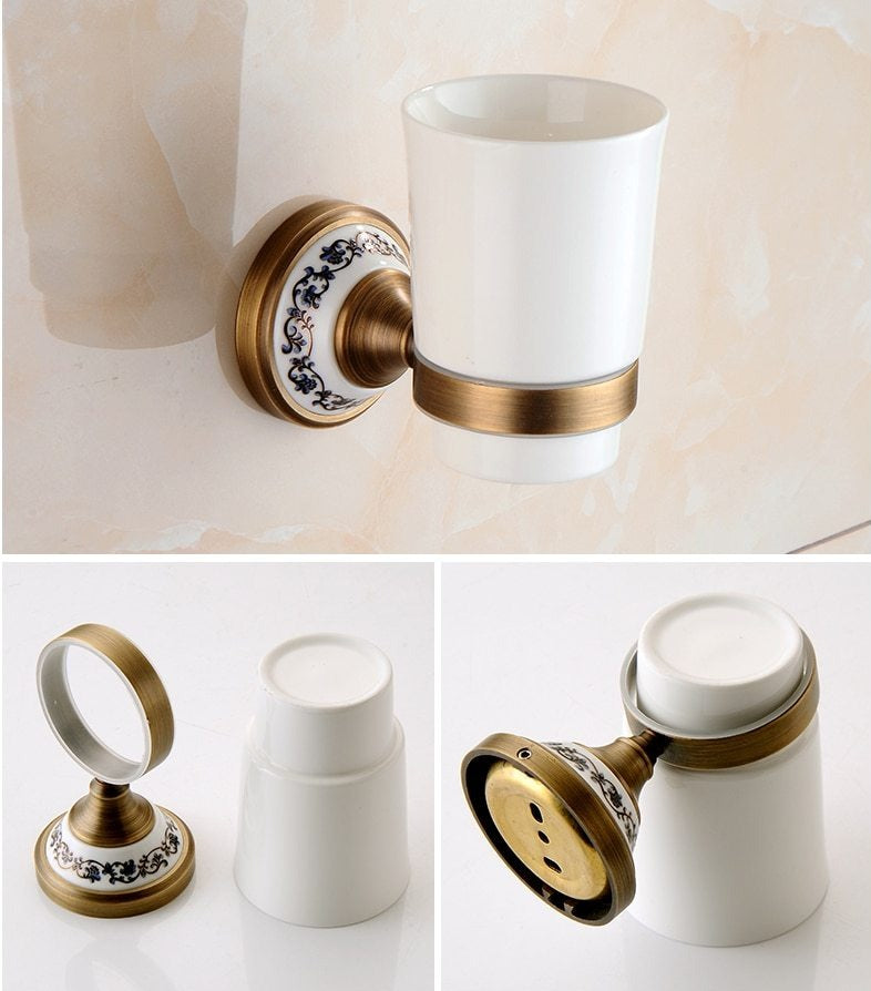 Miravique Brass Bathroom Hardware Set