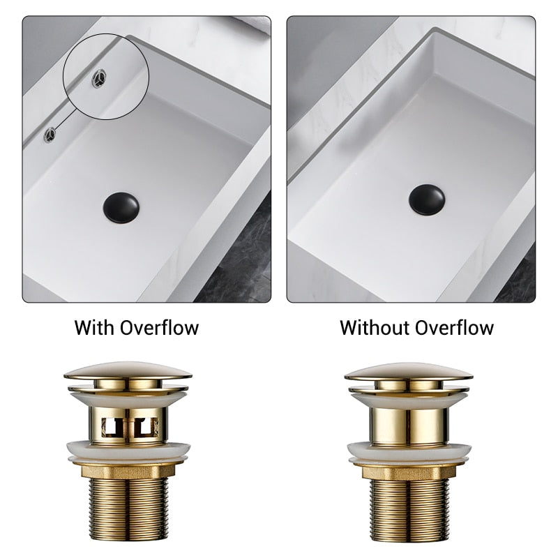 Miravique Brass Bathroom Sink Drains