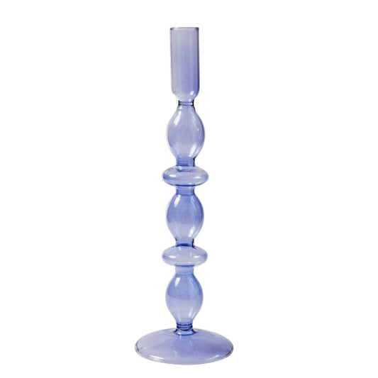 Miravique Purple Glass Taper Candle Holder & Vases