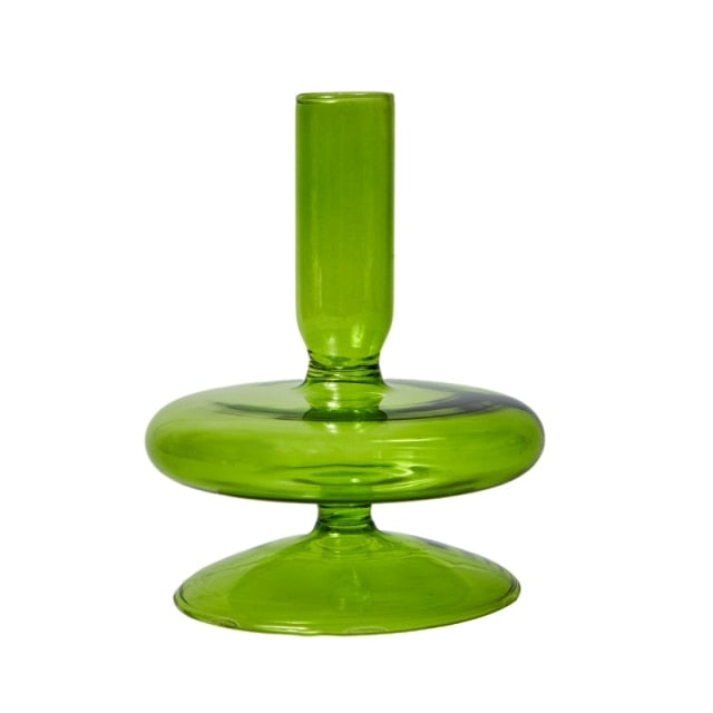 Green Meadows Glass Taper Candle Holder & Vases