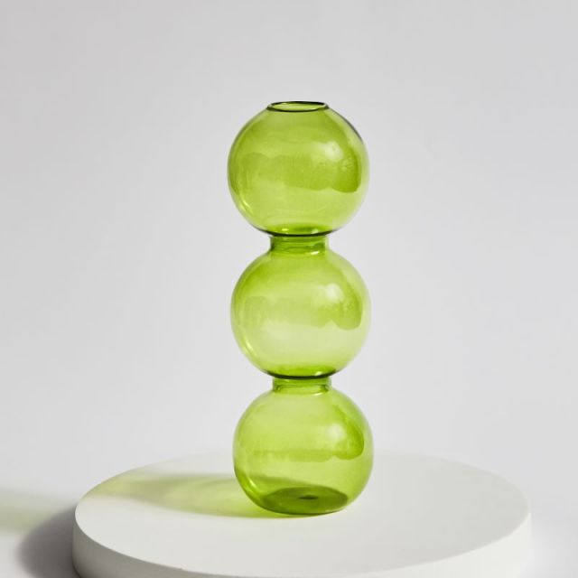 Green Meadows Glass Taper Candle Holder & Vases