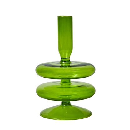 Green Meadows Glass Taper Candle Holder & Vases