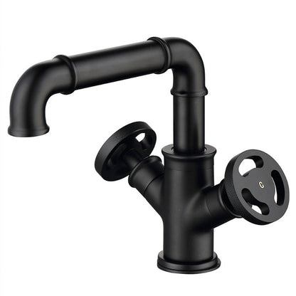 Miravique Rotary Handles Brass Bathroom Faucet