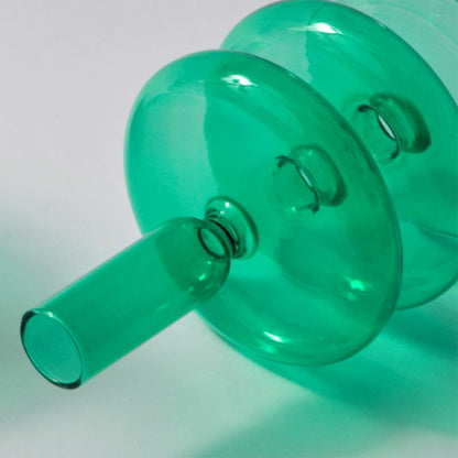 Miravique Green Glass Taper Candle Holder & Vases