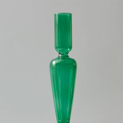 Miravique Green Glass Taper Candle Holder & Vases