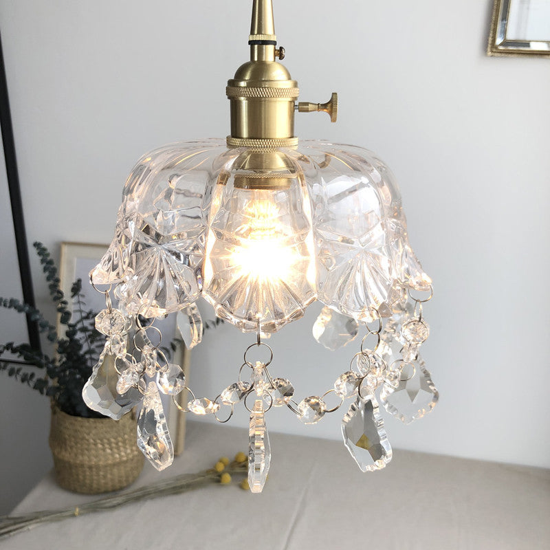 Vintage Crystal Glass Stone Chandelier Pendant Lighting