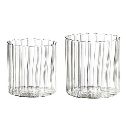 Scalloped Clear Tumbler Glass Cup