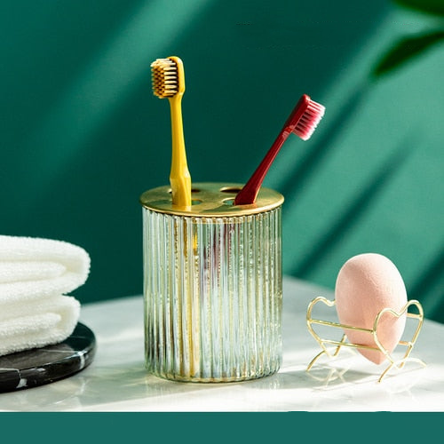 Brass Glass Bathroom Set