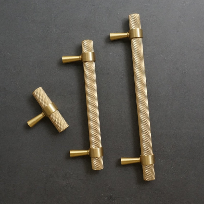 Miravique Textured Brass Cabinet and Drawer Handles