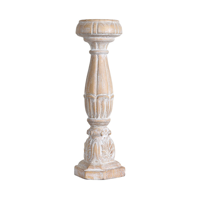 Miravique Country Wood Pillar Candle Holders