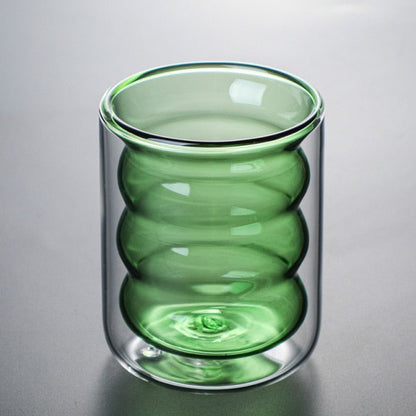 Double Wall Spiral Glass Coffee Cups