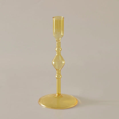 Harlow Tall Decorative Glass Taper Candlestick Holders