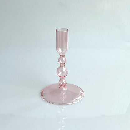 Harlow Tall Decorative Glass Taper Candlestick Holders