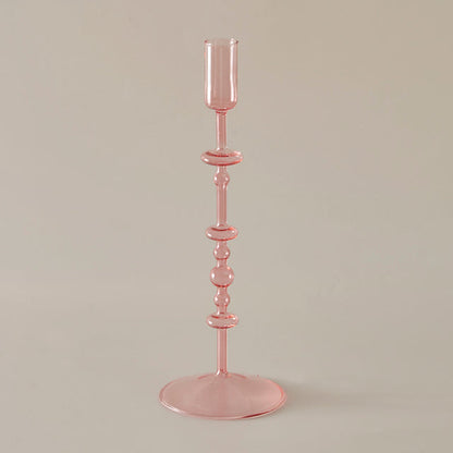 Harlow Tall Decorative Glass Taper Candlestick Holders