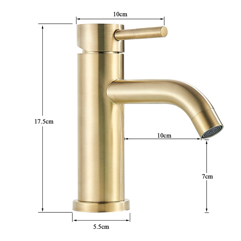 Miravique Brushed Gold Bathroom Faucet