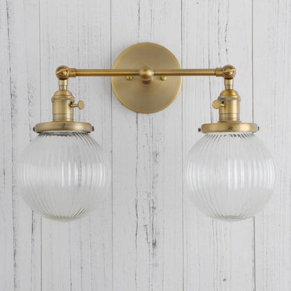 Miravique Glass Two-Bulb Wall Sconce