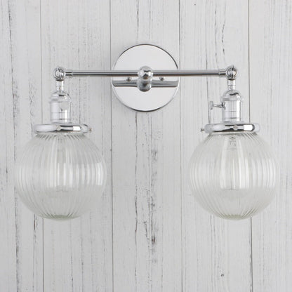 Miravique Glass Two-Bulb Wall Sconce